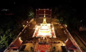 สุดอลังการขอนแก่น ประดับไฟพระธาตุขามแก่น สวยงามโดดเด่นในยามค่ำคืน