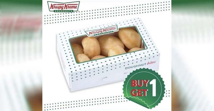 Krispy Kreme Bites 1 แถม 1 เพียง 119 บาท จากปกติ 238 บาท!