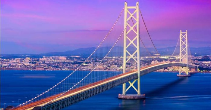 Akashi Kaikyo Bridge หนึ่งในสะพานแขวน ที่ยาวที่สุดในโลก