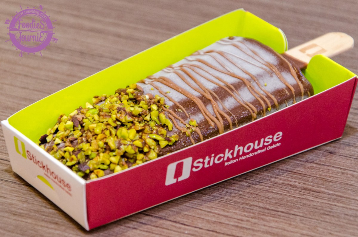 Stickhouse Italian Gelato - Pistachio with Chocolate Dip