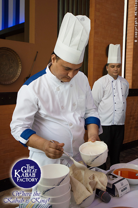 Loading batter into the piping bag