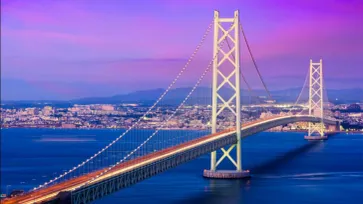 สะพานอะคาชิไคเคียว Akashi Kaikyo Bridge หนึ่งในสะพานแขวน ที่ยาวที่สุดในโลก