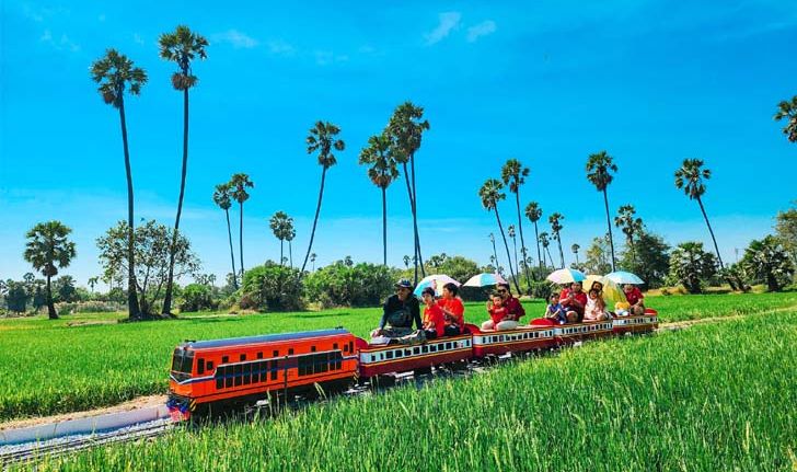 ณ ปทุม คาเฟ่ นั่งรถไฟจิ๋วชมวิวทุ่งนาเขียวขจี ที่แรกและที่เดียวในเมืองไทย!