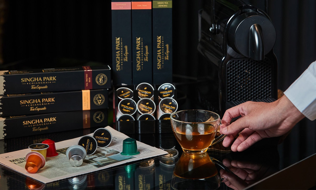 「シンハーパーク チェンライ」は、3つの生産地から消費者に提供できる6種類の高品質なお茶のフレーバーを提供する「ティーカプセル」を発売します。