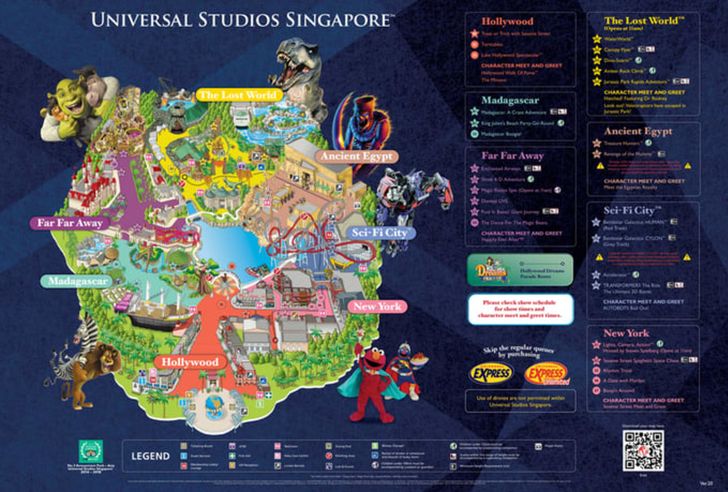 แผนที่สวนสนุก Universal Studios Singapore