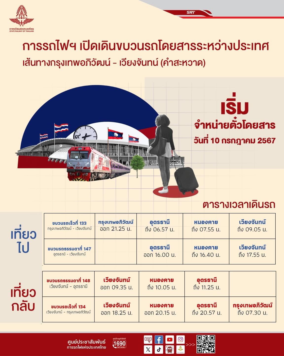 ตารางรถไฟกรุงเทพ-เวียงจันทน์