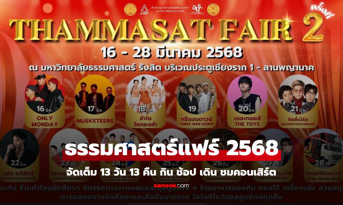 ธรรมศาสตร์แฟร์ 2568 ครั้งที่ 2 จัดเต็ม 13 วัน มีอะไรบ้าง การเดินทาง