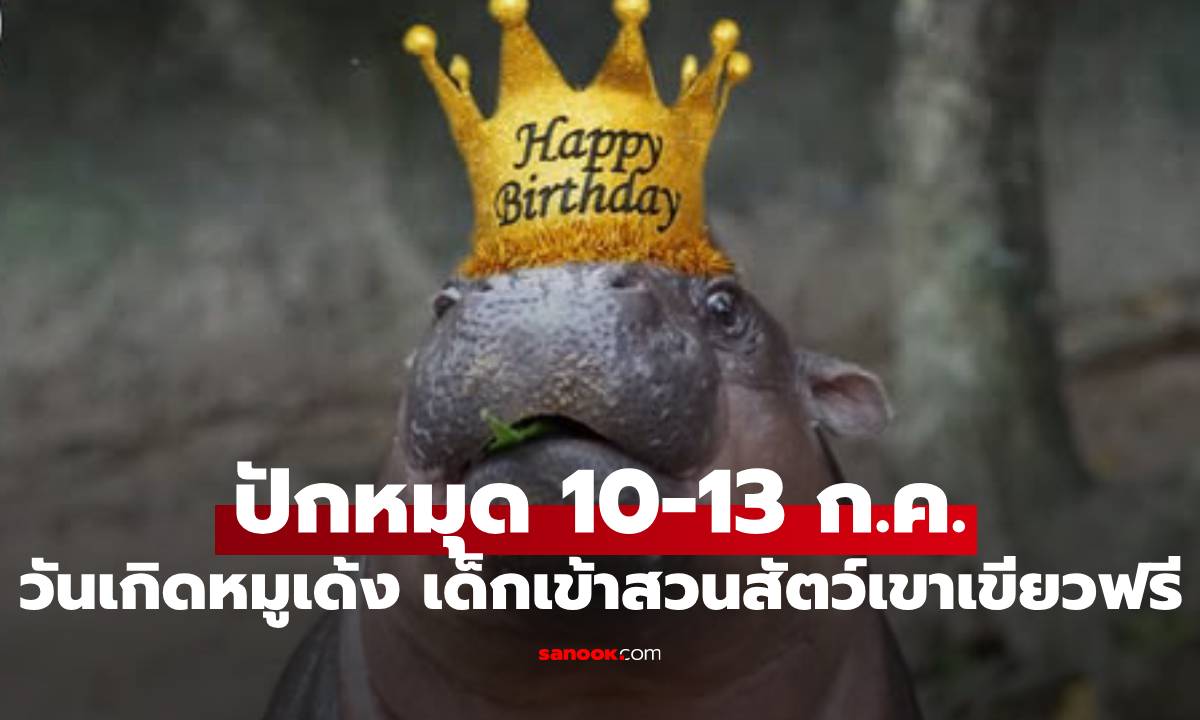 ปักหมุด! สวนสัตว์เขาเขียวฉลองวันเกิด ‘น้องหมูเด้ง’ เด็กเข้าฟรี 4 วันเต็ม! 10 - 13 ก.ค. นี้