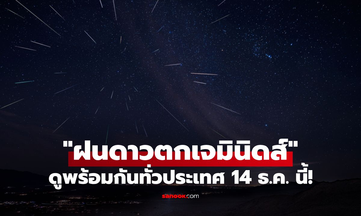ปักหมุด "ฝนดาวตกเจมินิดส์" ปรากฎการณ์แห่งปี 14 ธ.ค นี้ พร้อมพิกัดชมดาวตกทั่วประเทศ!
