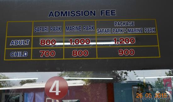 Safari World and Marine Park Ticket Price, May 2015