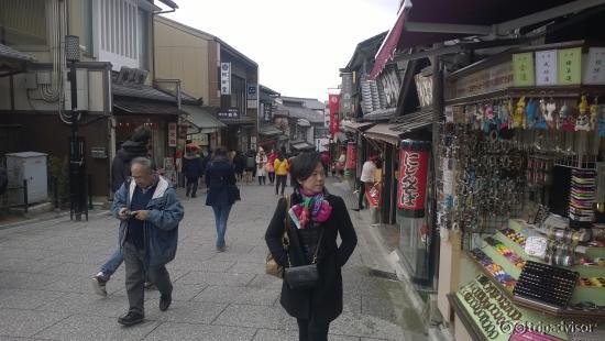 busy shopping and food street