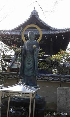 The standing Buddha on the way to the temple