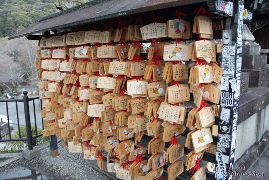 Wishes written at the temple.