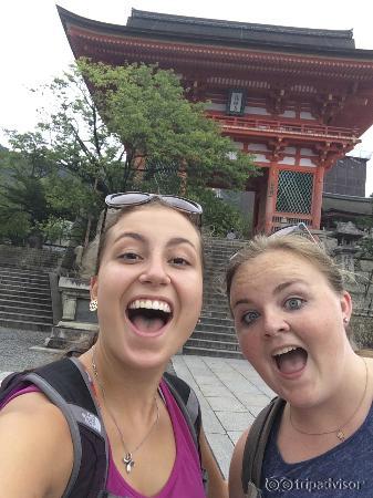 In front of the temple