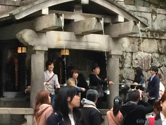 Otowa-no-taki, sacred water, at Kiyomizu-dera Temple.