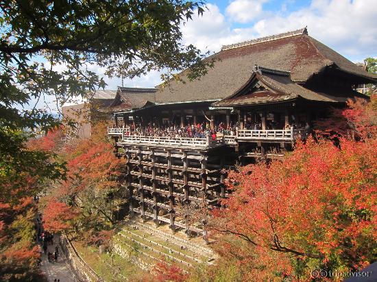 View of temple while walking out from the walkway