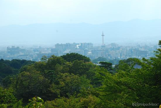 An afternoon view of Kyoto from the temple
