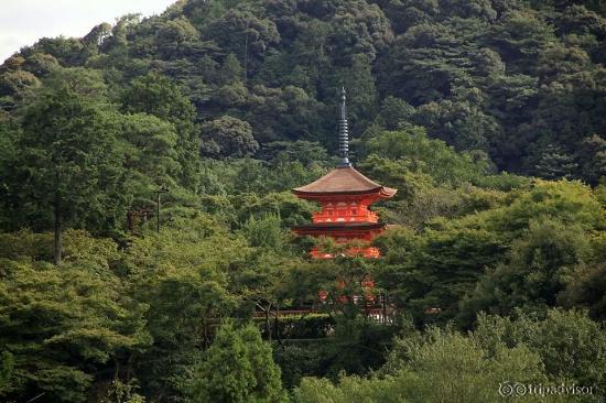 pavillion view from across the stage in the main temple