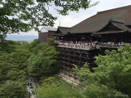 Temple on the mountainside overlooking Kyoto