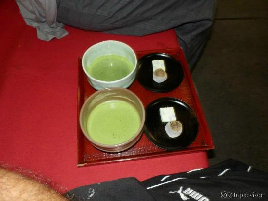 El típico Té verde en la casa de te de Kyomizudera