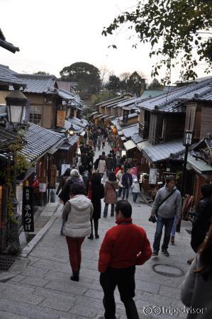 Walking from the temple.
