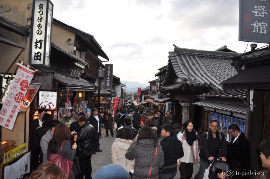Walking from the temple.