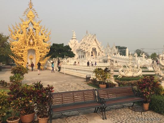 A classic view of completed work by the artist albeit damaged by earthquake