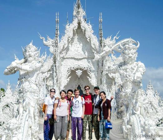 In front of the entrance