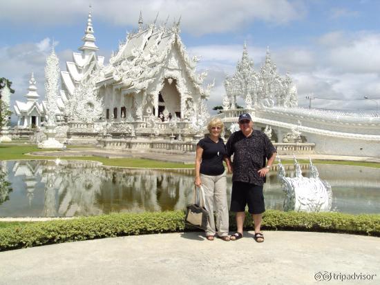 My wife and friend at Wat Rong Khun during a visit in 2014