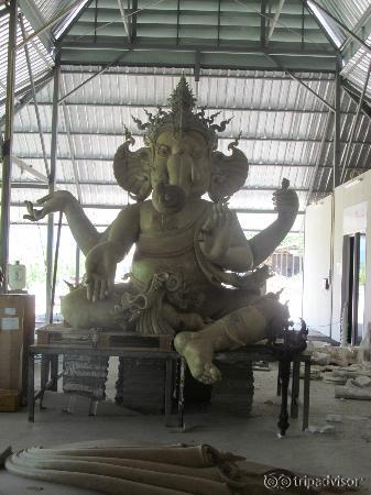 A statue of Ganesh being constructed