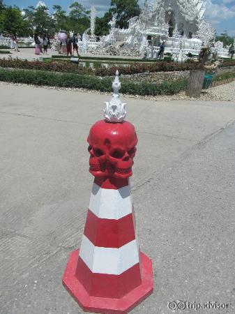 Permanent road cone at entrance