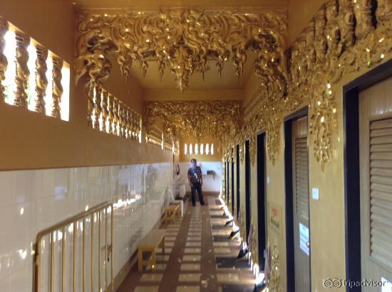 The beautiful Toilet with slippers for your use .