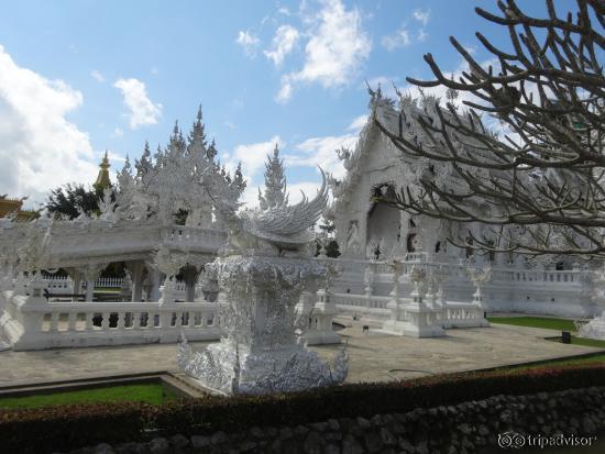 The temple itself, the only white temple in Thailand