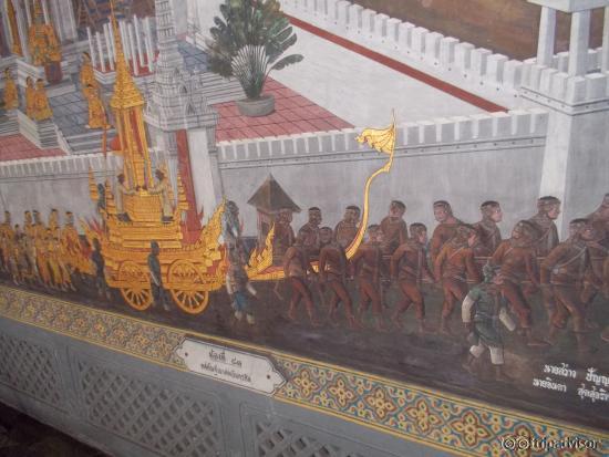 роспись на стене вокруг храма