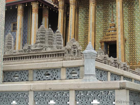 Carved model of the Cambodian Ankor Wat Temple - a present to the Emerald Buddha Temple
