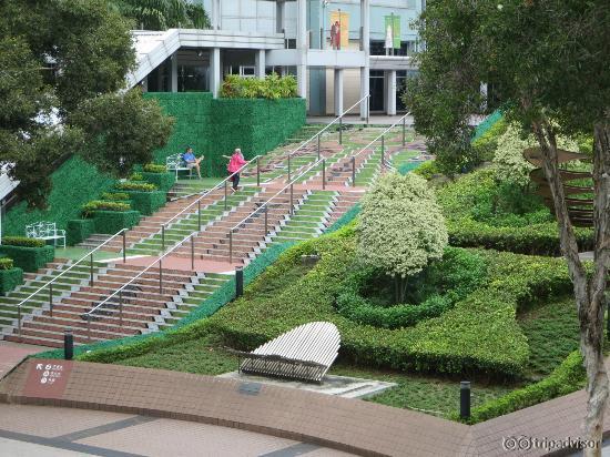HK History Museum entrance garden stairway