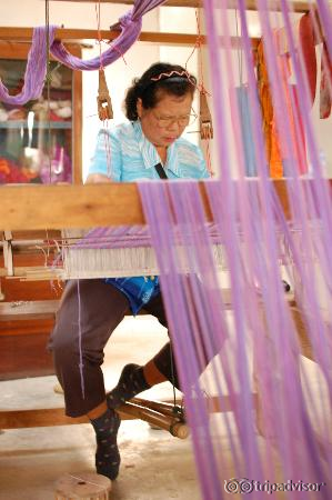 Weaving workshop on one of our bike rides. The ladies were so friendly!