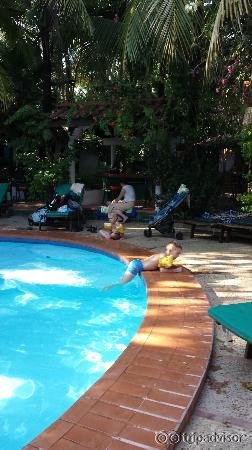 ungerne ved poolkanten