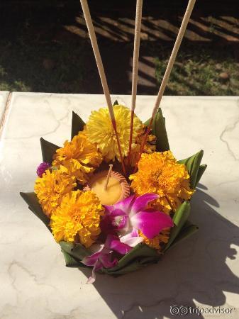 Krathong offered to us by the staff