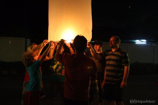 The staff provided and helped us light the lantern