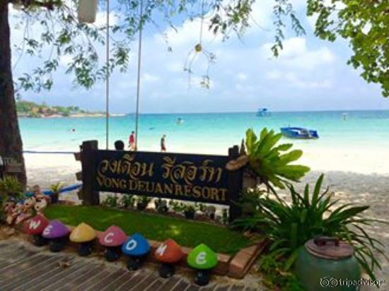 in front of the resort