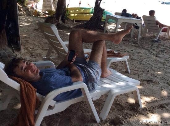 On beach at vongdeun