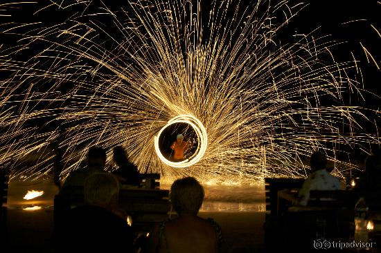 Flame show at Seahorse Reastaurant