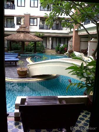 View of the pool from Room 104