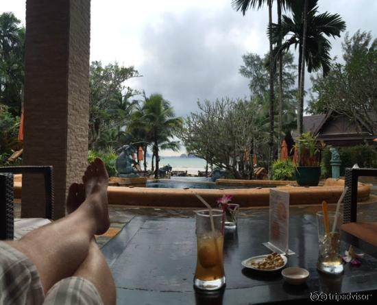 Relaxing at the sunset bar