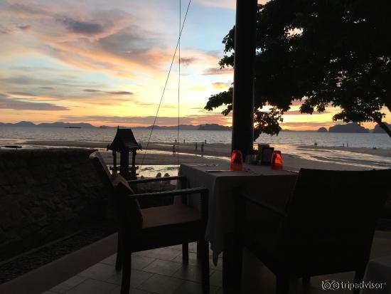 Italian dinner by sunset