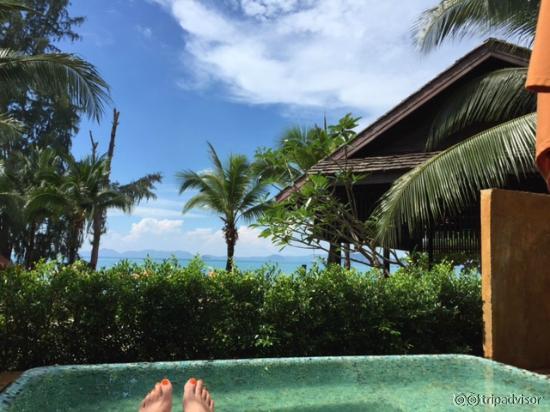 View from villa sun loungers