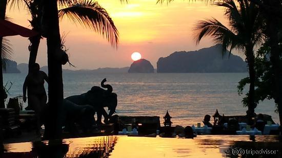 Sunset view from hotel bar