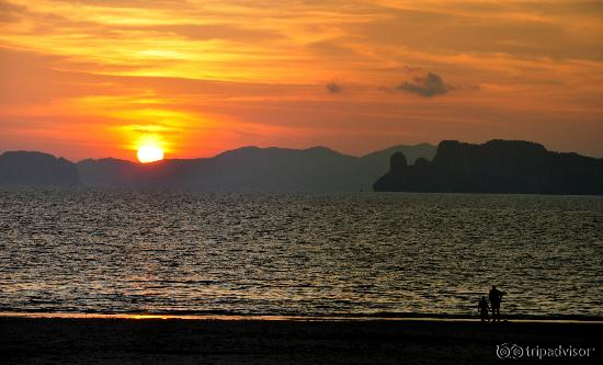 Sunset with a silhouette of the beautiful Hong Islands.