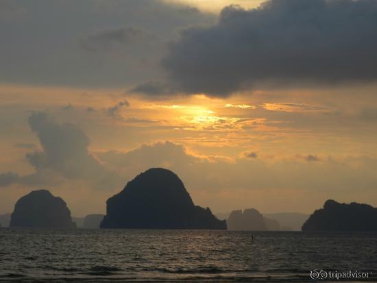 Sunset on hotel beach